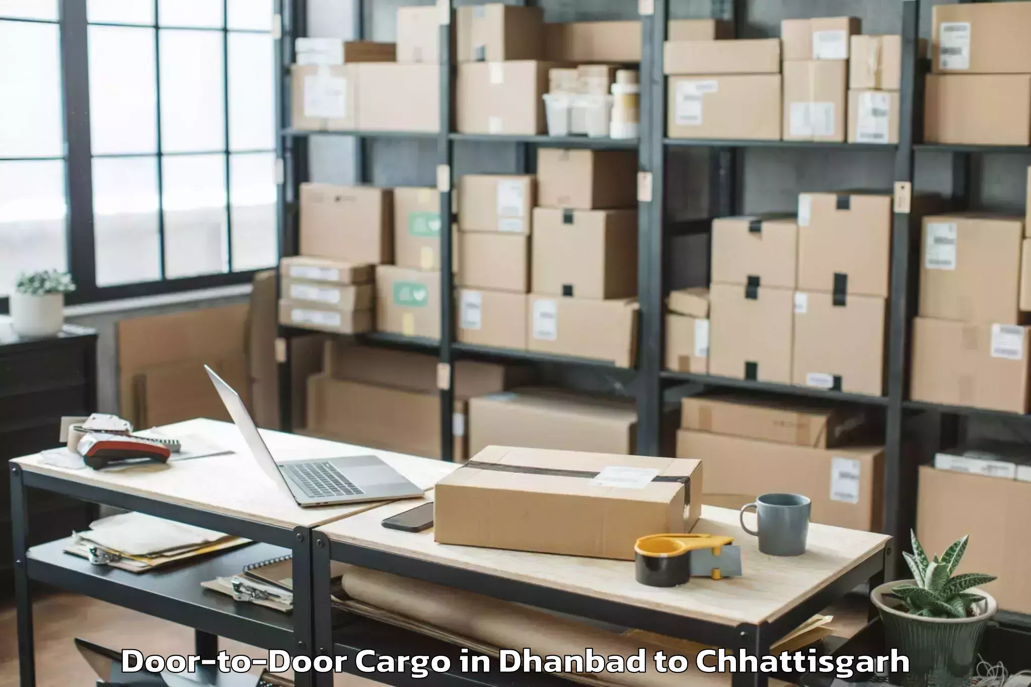 Hassle-Free Dhanbad to Jashpurnagar Door To Door Cargo